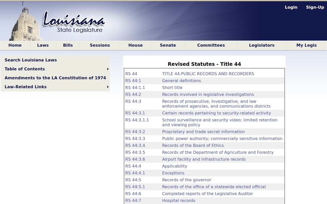 Athens court docket Louisiana public records law information