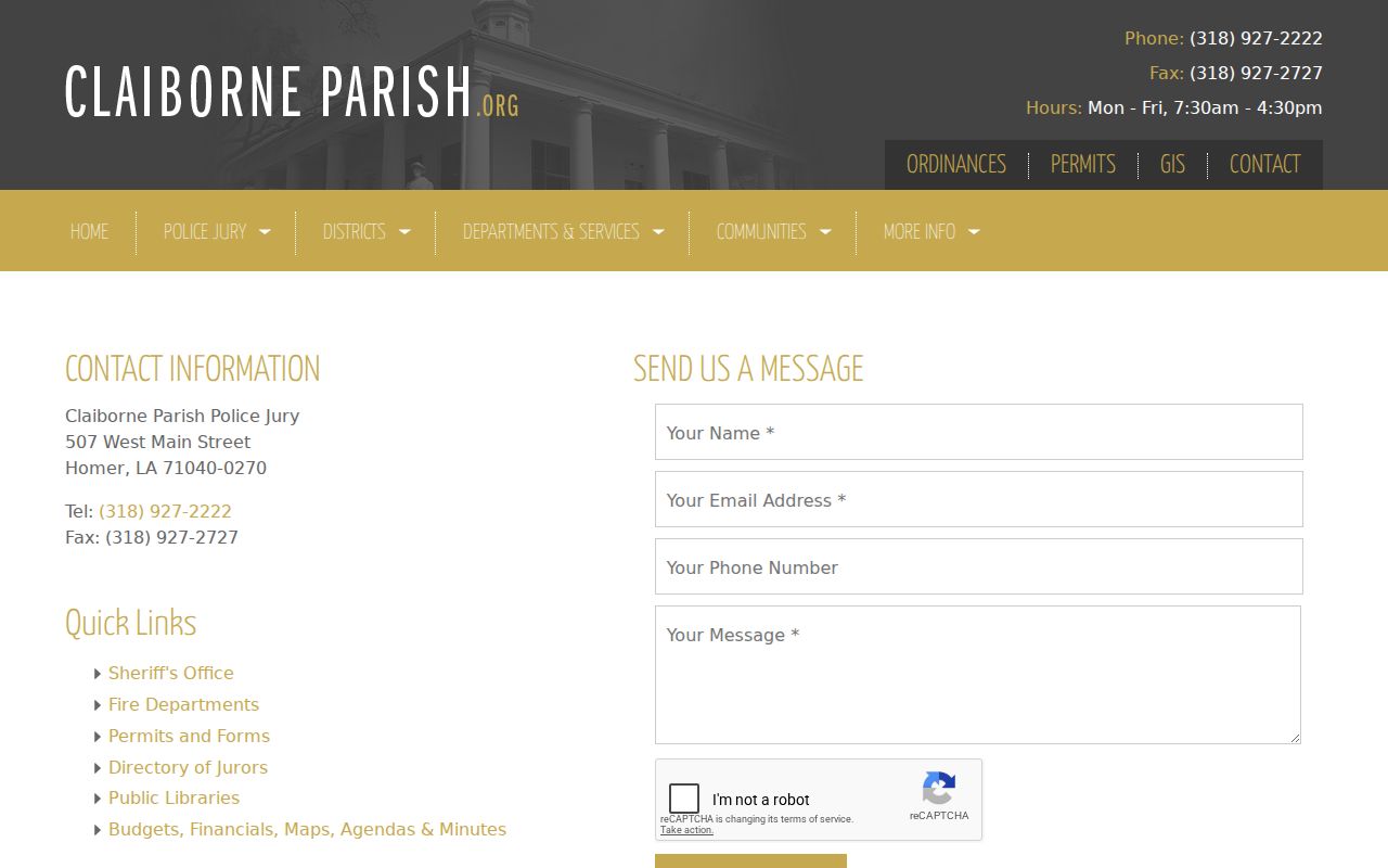 Haynesville court docket Claiborne Parish public contact route