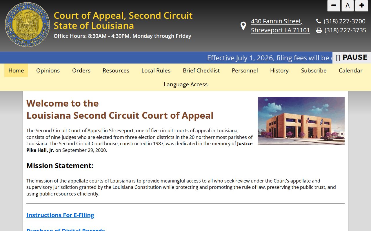Claiborne Parish court docket Second Circuit court website