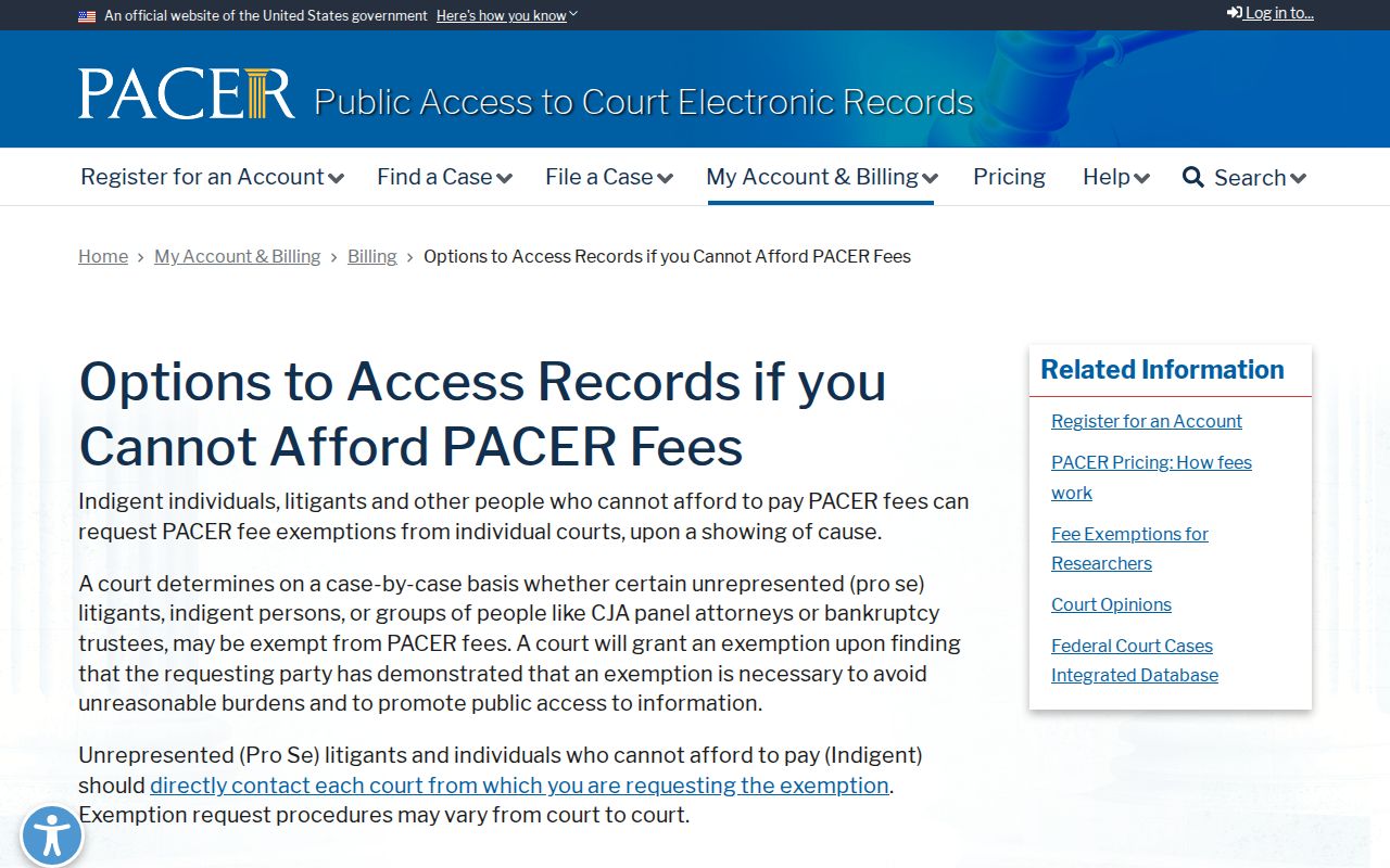 Lisbon court docket federal court record access information
